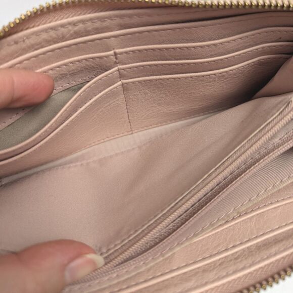 Fossil Women's Blush Pink Leather Large Zip Close Wallet - Picture 4 of 6